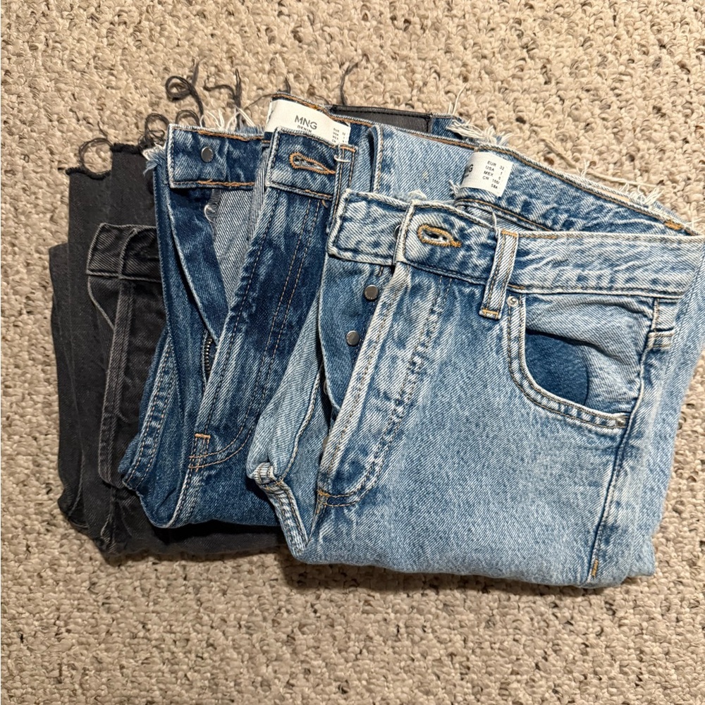 SOLD. Mango 3-Pack Women's Denim Jeans Bundle in Light & Dark Wash